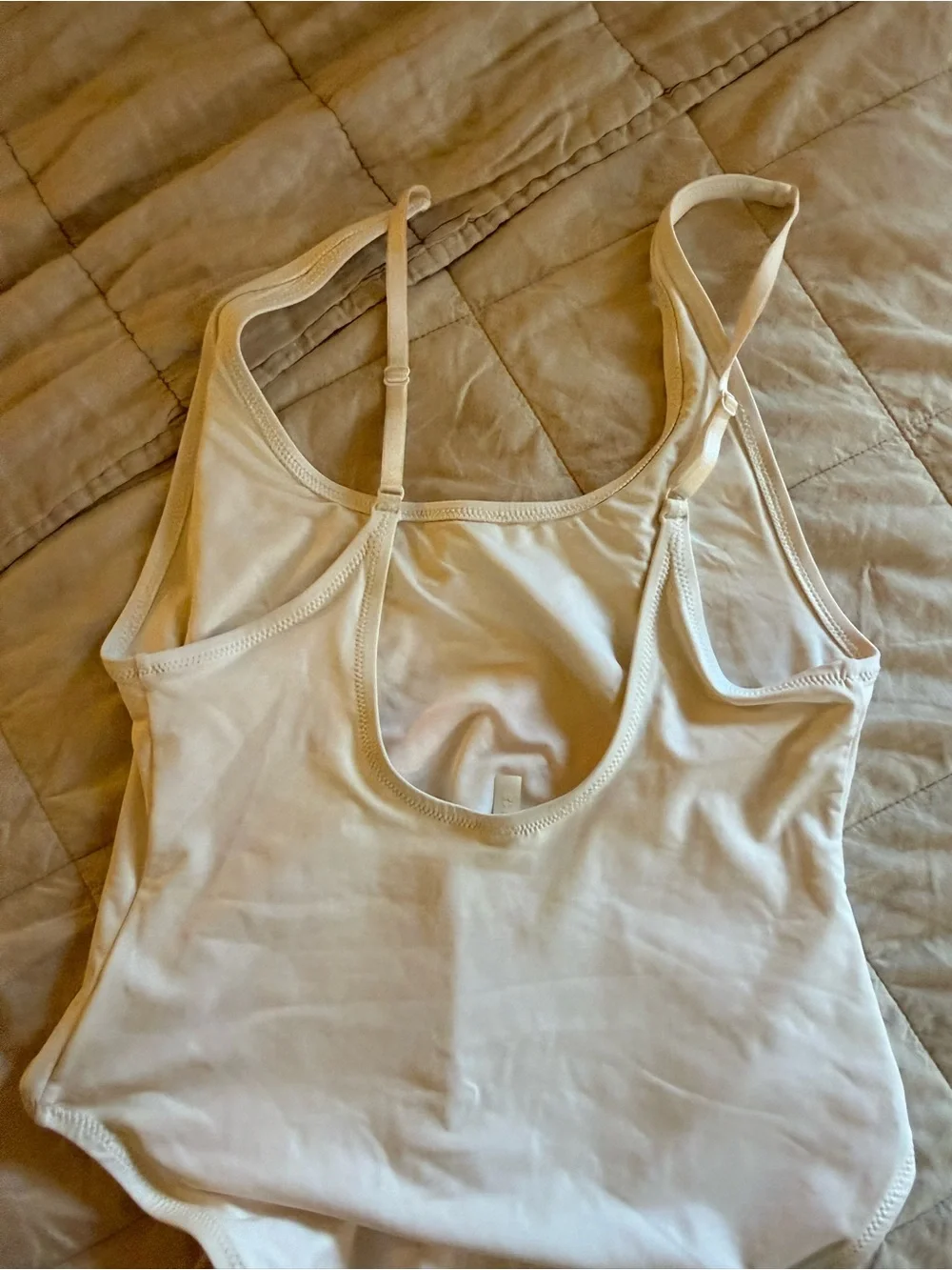 skims white signature swim scoop neck one piece XL